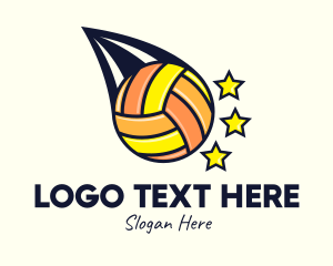 Fast - Volleyball Comet Stars logo design