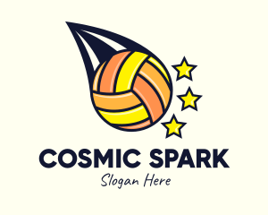 Volleyball Comet Stars logo design