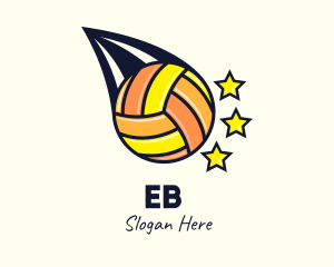 Ball - Volleyball Comet Stars logo design