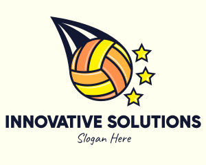 Beach Volleyball - Volleyball Comet Stars logo design