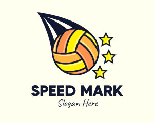 Volleyball Comet Stars logo design