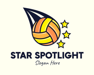 Volleyball Comet Stars logo design