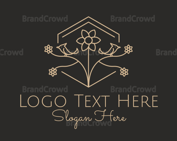 Elegant Flower Bird Logo