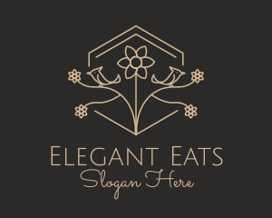 Elegant Flower Bird  logo design