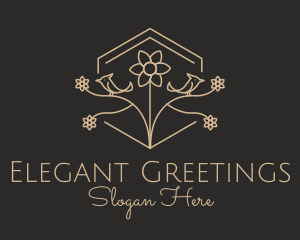 Elegant Flower Bird  logo design