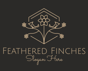 Elegant Flower Bird  logo design