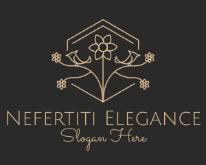 Elegant Flower Bird  logo design