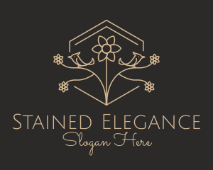 Elegant Flower Bird  logo design