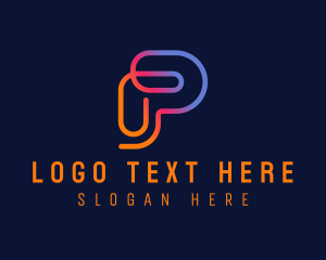 Paper Clip Letter P Logo