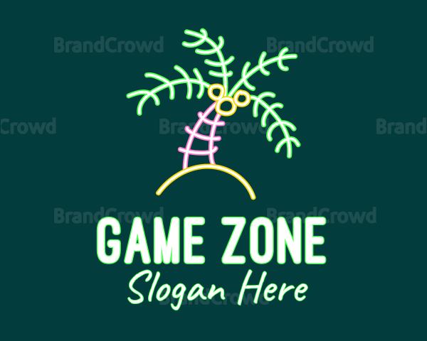 Neon Coconut Tree Logo