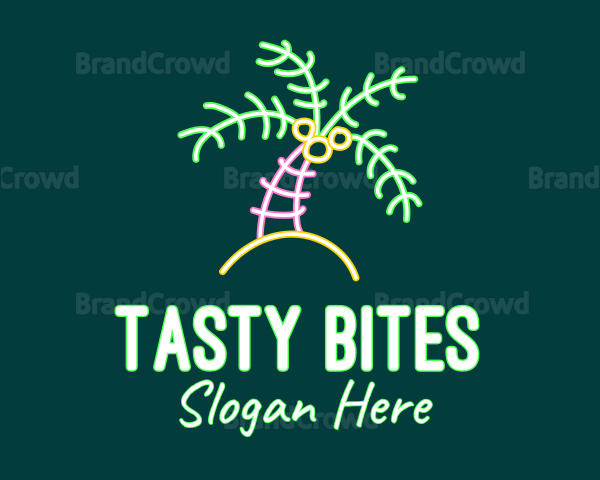 Neon Coconut Tree Logo