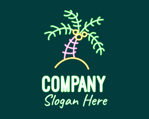 Signage - Neon Coconut Tree logo design
