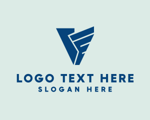 Courier - Flying Wing Letter V logo design