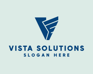 Flying Wing Letter V logo design