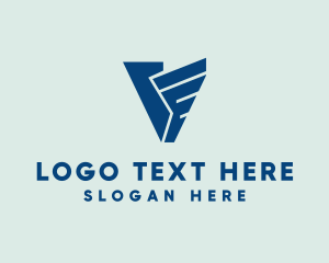 Freight - Flying Wing Letter V logo design