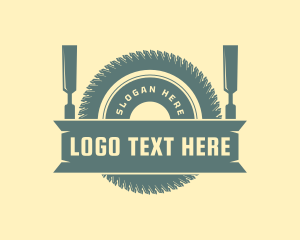 Table Saw - Chisel Circular Saw Carpentry logo design