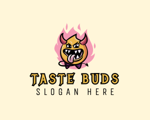 Tongue Out Demon Horns logo design