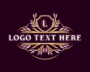 Floral - Floral Leaves Crest logo design