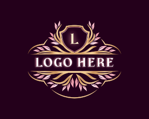 Floral Leaves Crest Logo