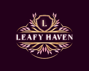 Leaves - Floral Leaves Crest logo design