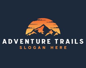 Travel Sunset Mountain logo design