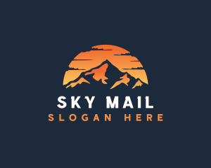 Travel Sunset Mountain logo design