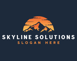 Travel Sunset Mountain logo design