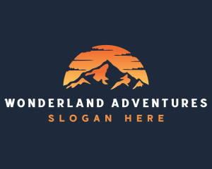 Travel Sunset Mountain logo design