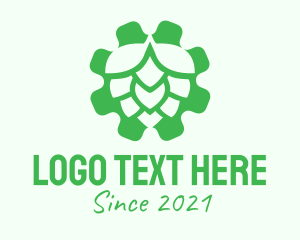 Hop Plant - Green Gear Hop logo design