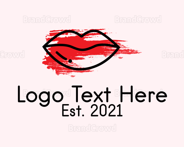 Lipstick Paint Brushstroke Logo
