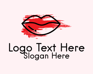  Lipstick Paint Brushstroke Logo