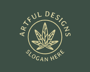 Cannabis Leaf Line Art logo design