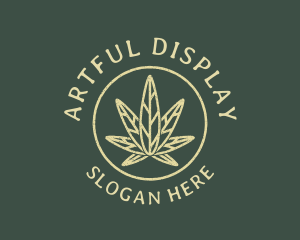 Cannabis Leaf Line Art logo design