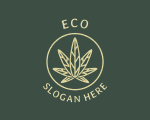 Weed Shop - Cannabis Leaf Line Art logo design