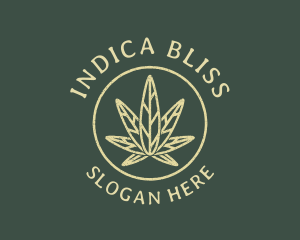 Cannabis Leaf Line Art logo design