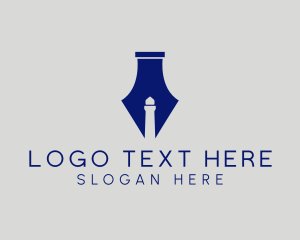 Fountain - Lighthouse Fountain Pen logo design