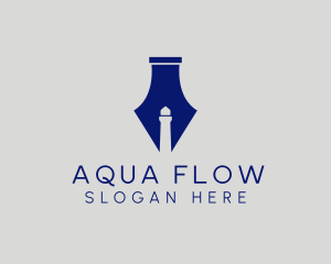 Fountain - Lighthouse Fountain Pen logo design