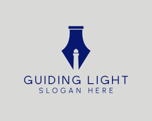 Lighthouse Fountain Ink Pen  logo design