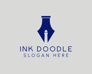 Lighthouse Fountain Ink Pen  logo design