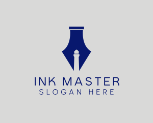 Lighthouse Fountain Ink Pen  logo design