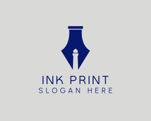 Lighthouse Fountain Ink Pen  logo design