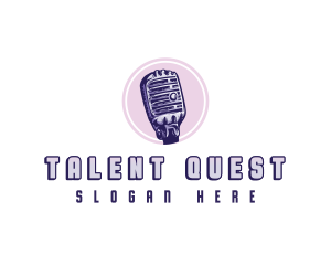 Interview - Podcast Radio Microphone logo design