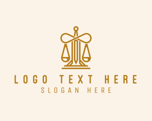 Legal Office - Sword Infinity Scales logo design