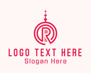 Radio - Radio Antenna Letter R logo design