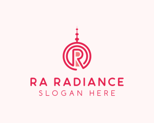 Radio Antenna Letter R logo design