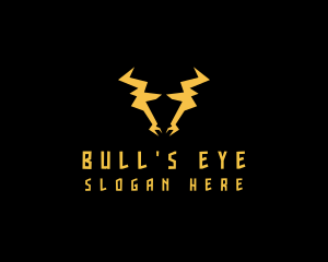 Lightning Bull Horns logo design