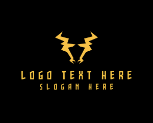 Horns - Lightning Bull Horns logo design