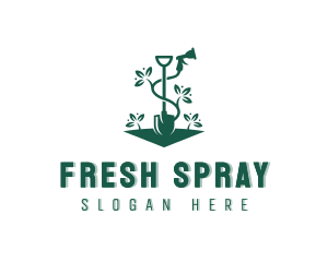 Shovel Hose Spray Gardening logo design