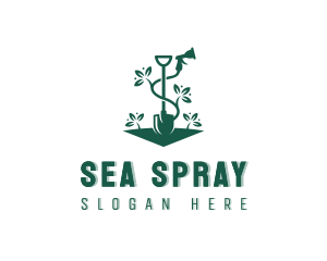 Shovel Hose Spray Gardening logo design