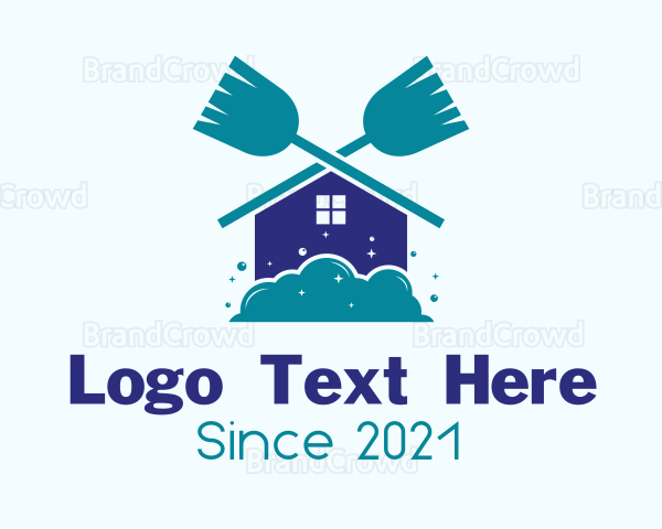 Home Cleaning Broom Logo